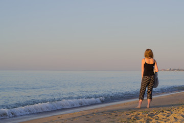 girl at the morning beach