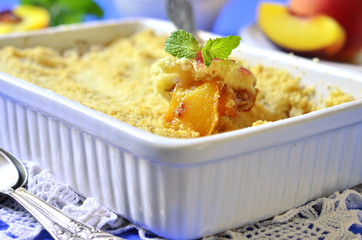 Peach crumble.