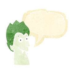 cartoon vampire head with speech bubble