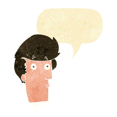 cartoon surprised expression with speech bubble