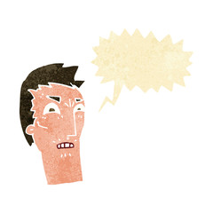 cartoon angry face with speech bubble