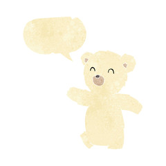 cartoon polar bear with speech bubble