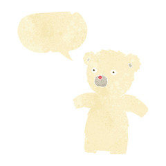 cartoon polar bear with speech bubble