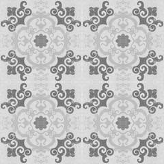 Old ceramic tiles patterns background in the park public