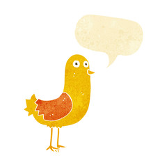 cartoon bird with speech bubble