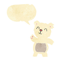 cartoon polar bear with speech bubble
