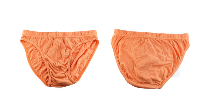 orange men panties isolated on white.