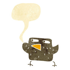 cartoon bird with speech bubble