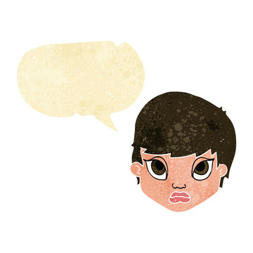 recommend clip art: cartoon sulking woman with speech bubble