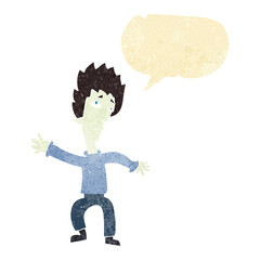 cartoon vampire man with speech bubble