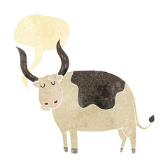 cartoon ox with speech bubble