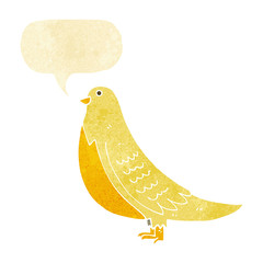 cartoon bird with speech bubble