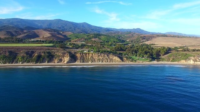 Aerial video of Malibu Beach CA