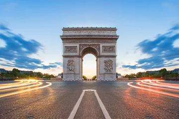 Papier Peint photo Lavable Europe centrale Arc de Triomphe in Paris, France