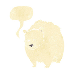 huge polar bear cartoon with speech bubble