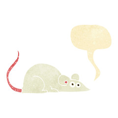 cartoon mouse with speech bubble