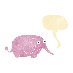 cartoon sad little elephant with speech bubble