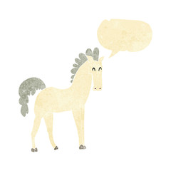 cartoon horse with speech bubble