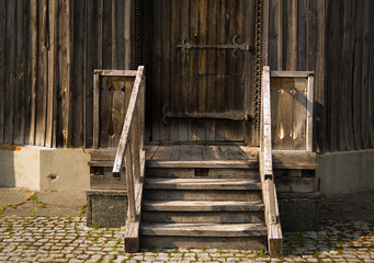 Old vintage wooden door