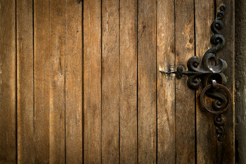 Old vintage wooden door