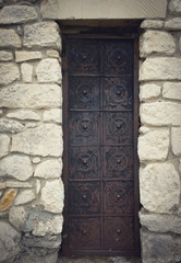 Old vintage metal door