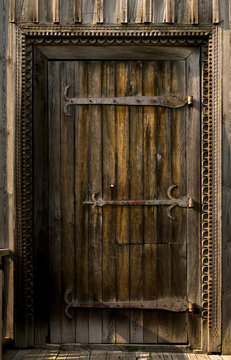 Old vintage wooden door
