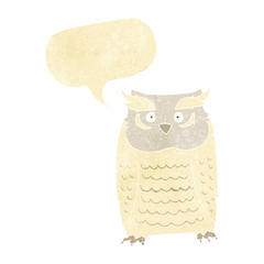 cartoon owl with speech bubble
