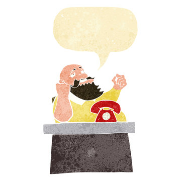 recommend clip art: cartoon arrogant boss man with speech bubble