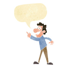 cartoon man pointing and laughing with speech bubble