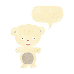 cartoon polar bear with speech bubble