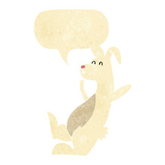 cartoon white rabbit with speech bubble