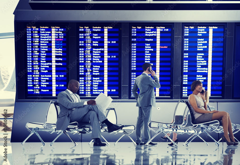 Canvas Prints business people airport terminal travel departure concept