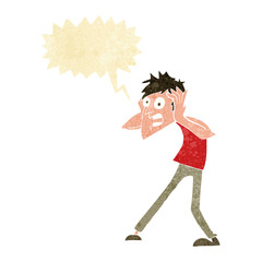 cartoon man panicking with speech bubble
