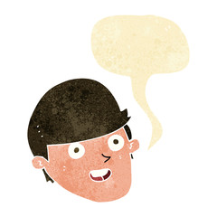 cartoon man with big chin with speech bubble