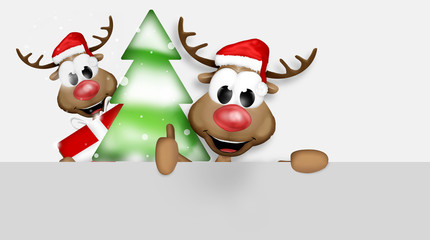 Christmas Thumbs Up Reindeer