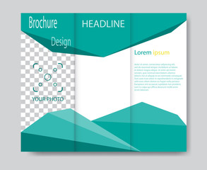 Vector brochure template design with green elements. EPS 10