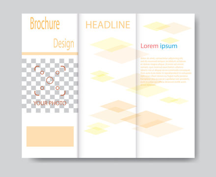 Vector brochure template design with orange elements. EPS 10