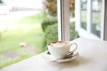 coffee on wood background
