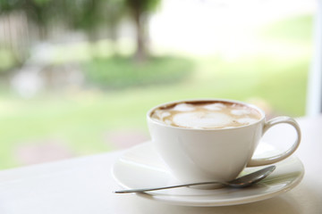 coffee on wood background