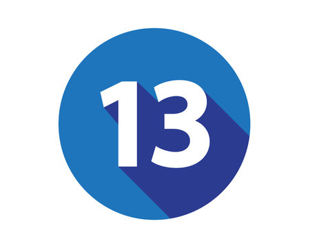 number 13 in blue