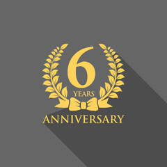 anniversary logo ribbon wreath flat 6