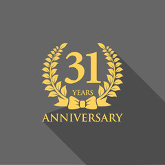 anniversary logo ribbon wreath flat 31