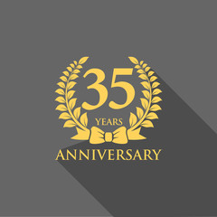 anniversary logo ribbon wreath flat 35