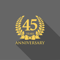 anniversary logo ribbon wreath flat 45