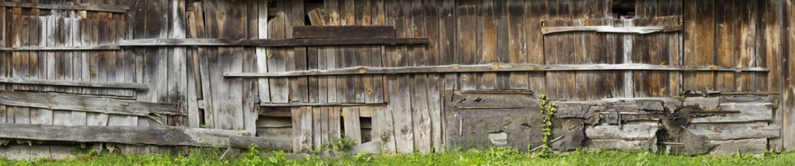 Wall of  long  shed panorama