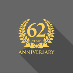 anniversary logo ribbon wreath flat 62