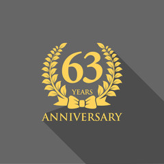 anniversary logo ribbon wreath flat 63