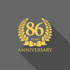 anniversary logo ribbon wreath flat 86