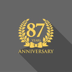 anniversary logo ribbon wreath flat 87