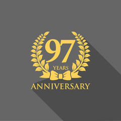 anniversary logo ribbon wreath flat 97